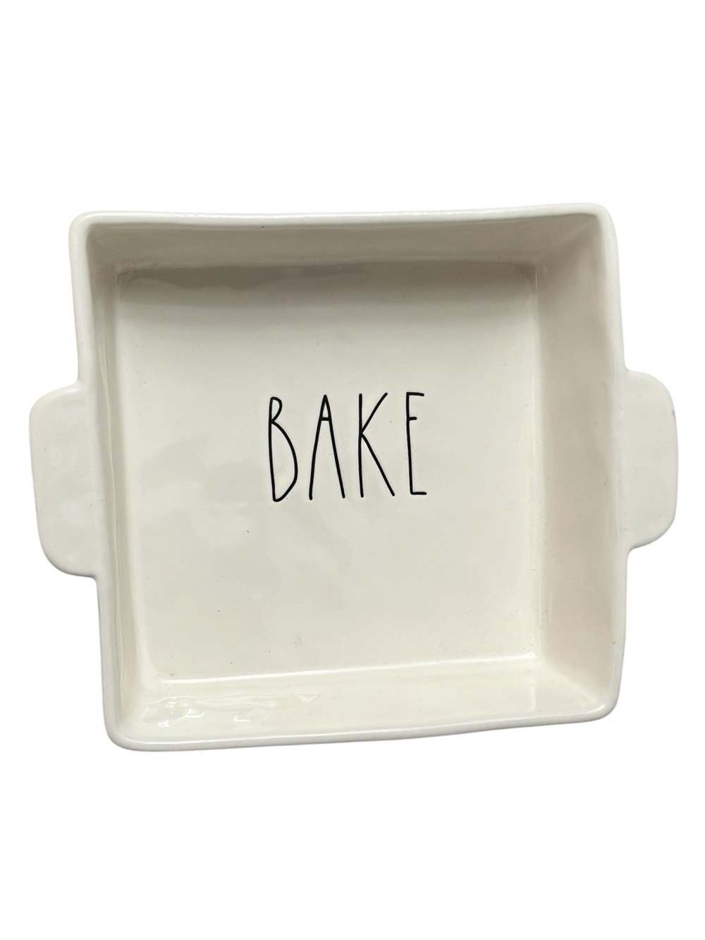 Rae Dunn Dishwasher Microwave & Oven Safe Square BAKE Dish With Handles